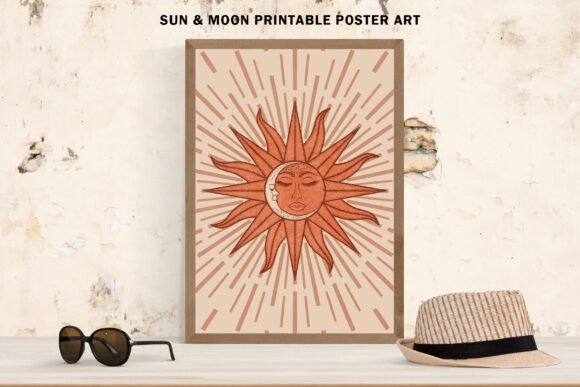 Download Celestial Sun &amp; Moon Printable Art - Moon printable art Collection