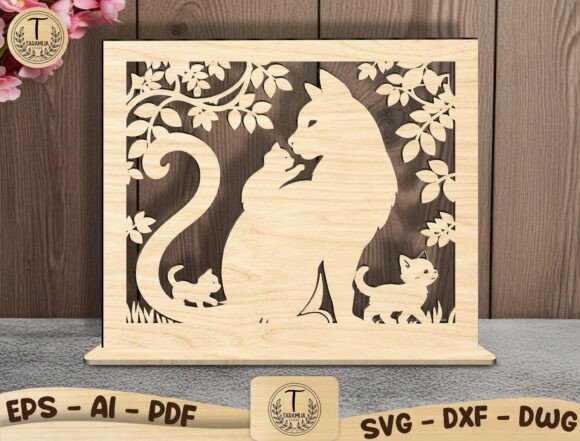 Download Cat Family Layered Wood SVG - Premium Resources