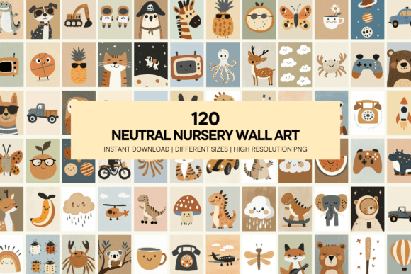 Download Neutral Kids Wall Art Nursery Printable - Kids Collection