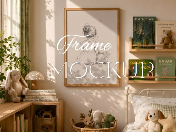 Download Cozy Kids Bedroom Poster Mockup - Kids Collection