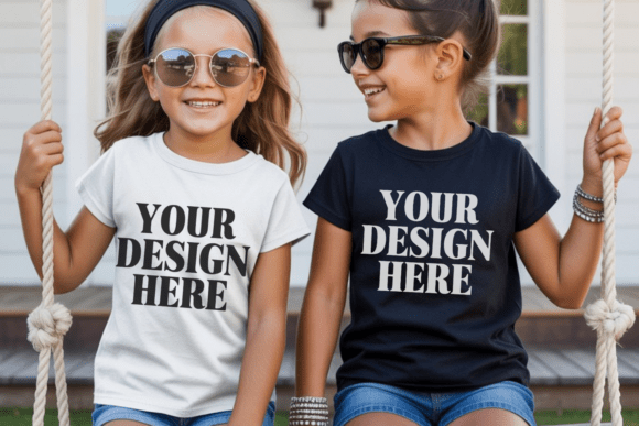 Download Bella Canvas 3001Y Sibling Kids Mockup 4 - Kids Collection