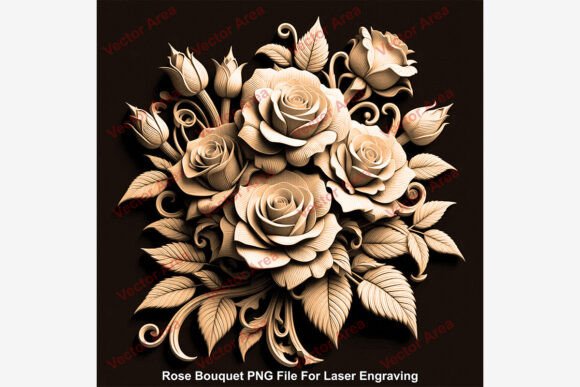 Download Rose Bouquet Laser Engraving File, PNG - Laser engraving Collection