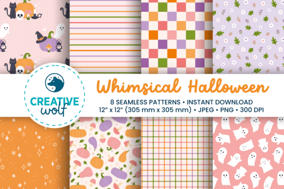 Download Whimsical Halloween Seamless Patterns - Halloween Collection
