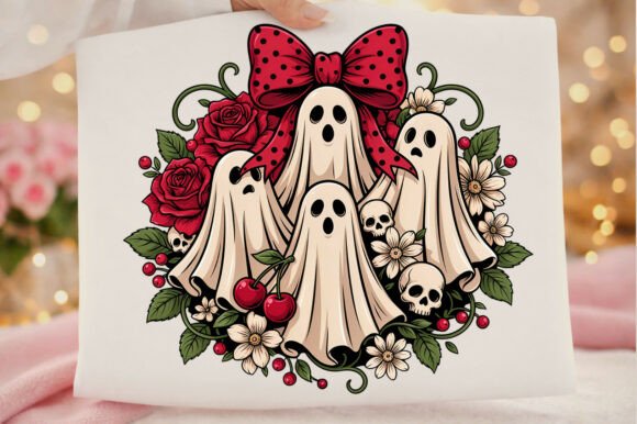 Download Cute Cherry Ghost Coquette Bow Halloween - Halloween Collection