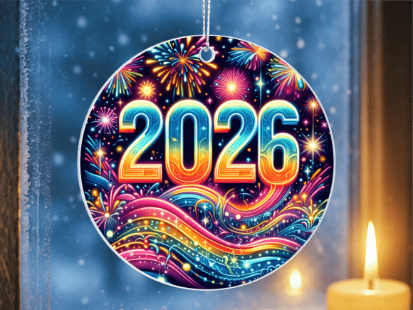 Download Neon 2026 Firework Display Art Ornament - Display art Collection