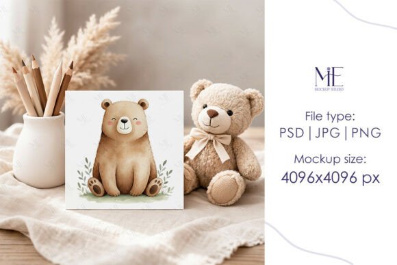 Download 6x6 Baby Card Mockup Kids Square Invita - Kids Collection