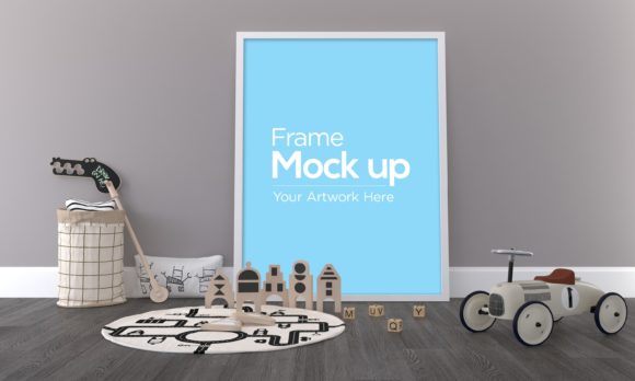 Download Kids Photo Frame Mockup Laying on Floor - Kids Collection