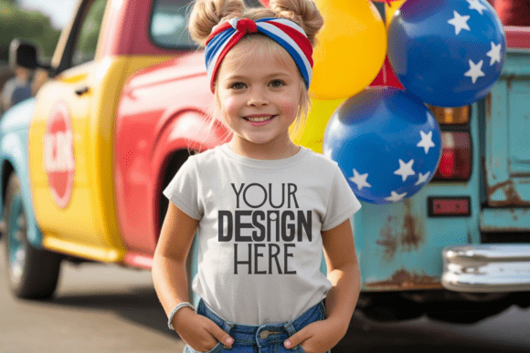 Download 4th July White Tshirt Kids Mockup - Kids Collection